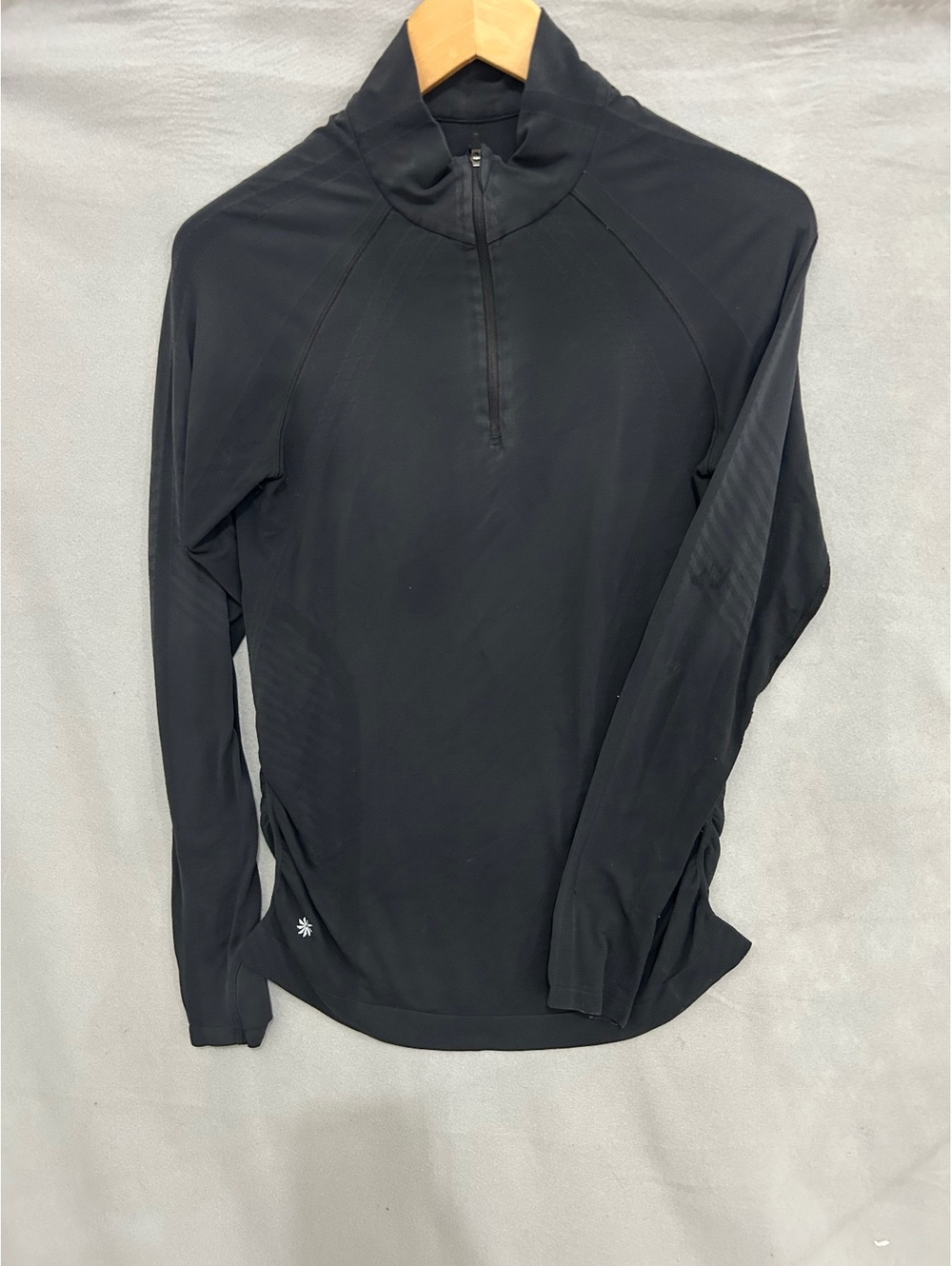 Athleta Women's Black Long Sleeve Half Zip Athletic Top Medium